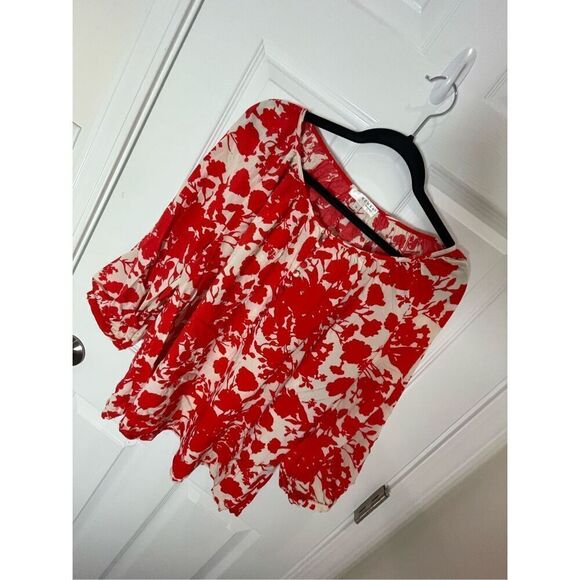 Kenar Tops - Kenar women’s blouse red white 1X